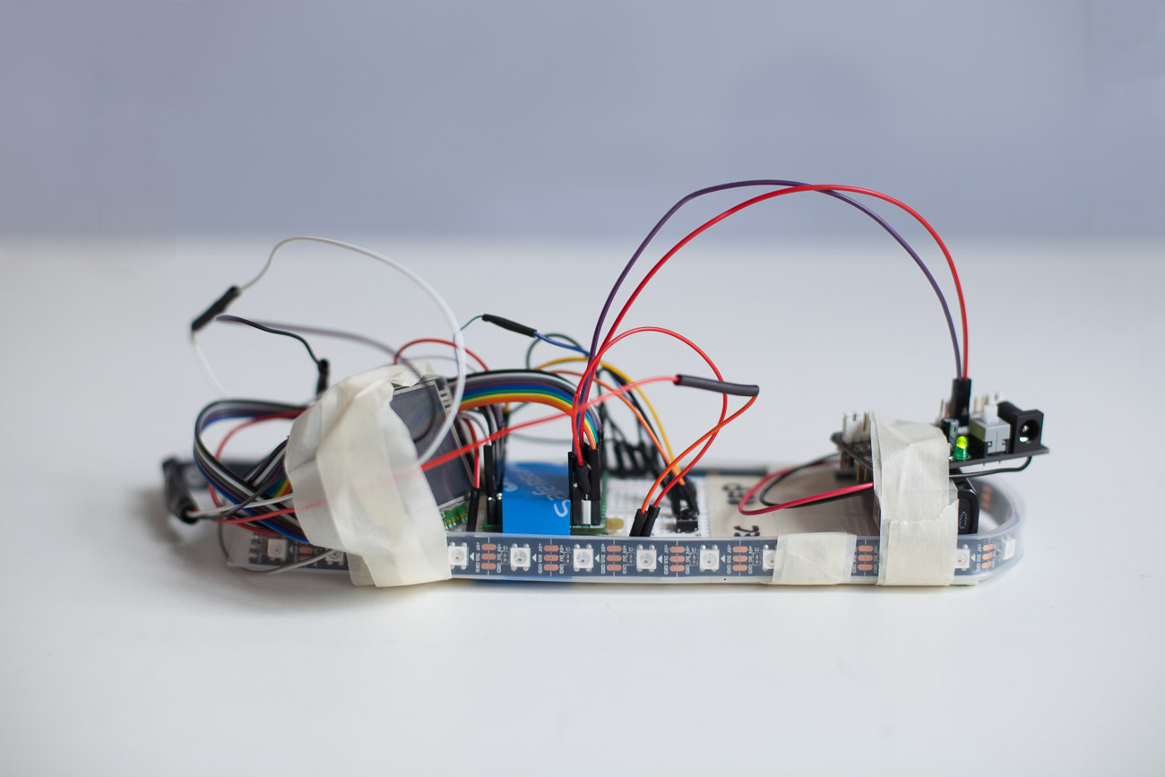 prototype – all cables, batteries and breadboard